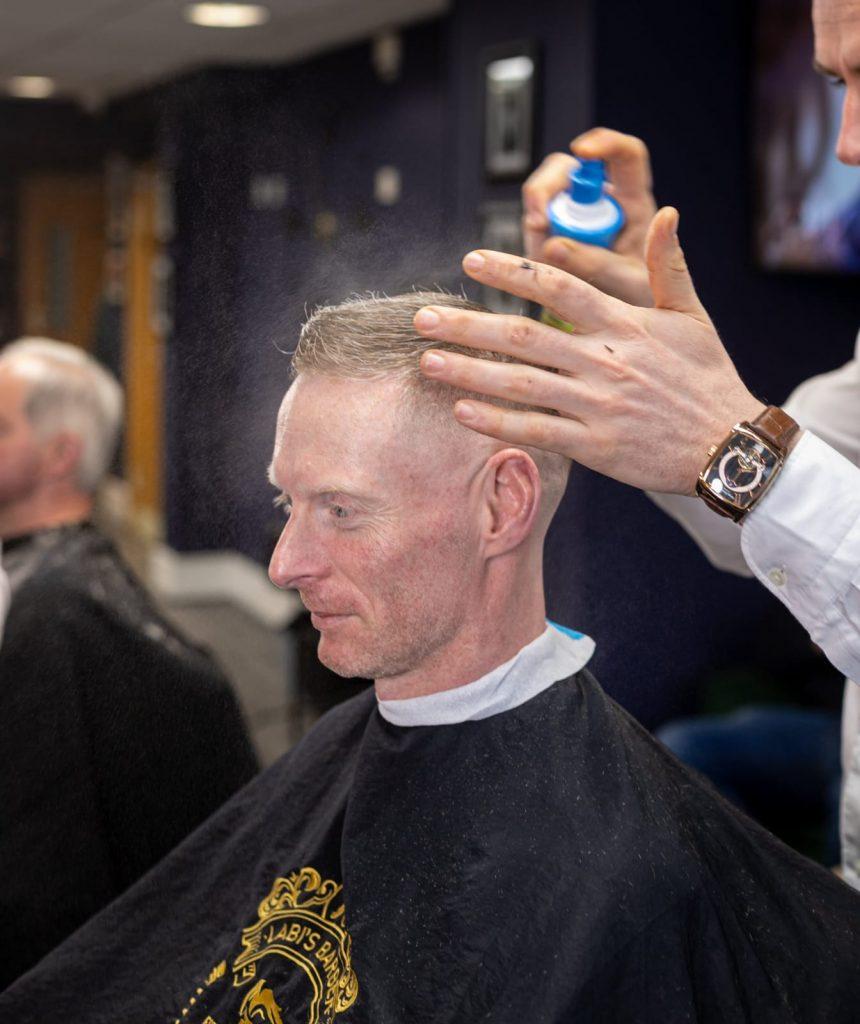 Hair styling at Labi's Barber