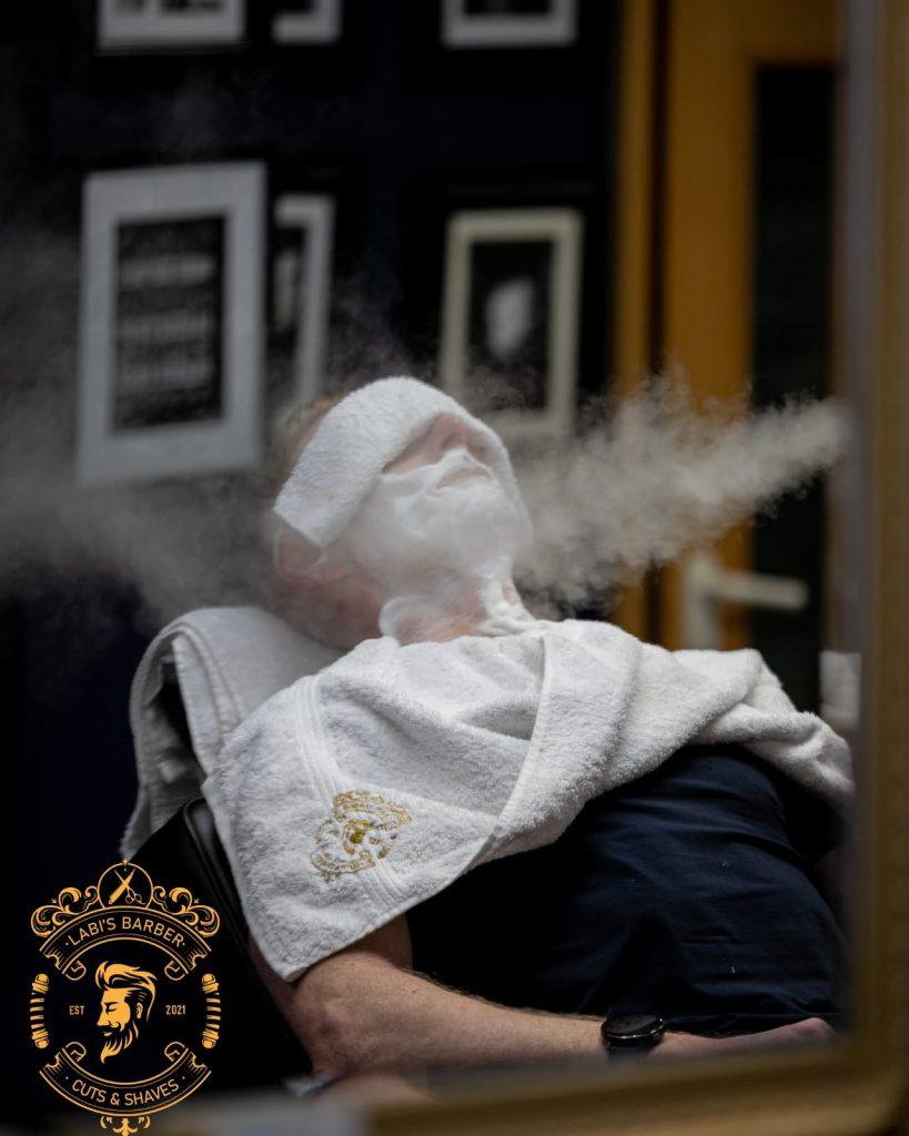Steam shave at Labi's Barber