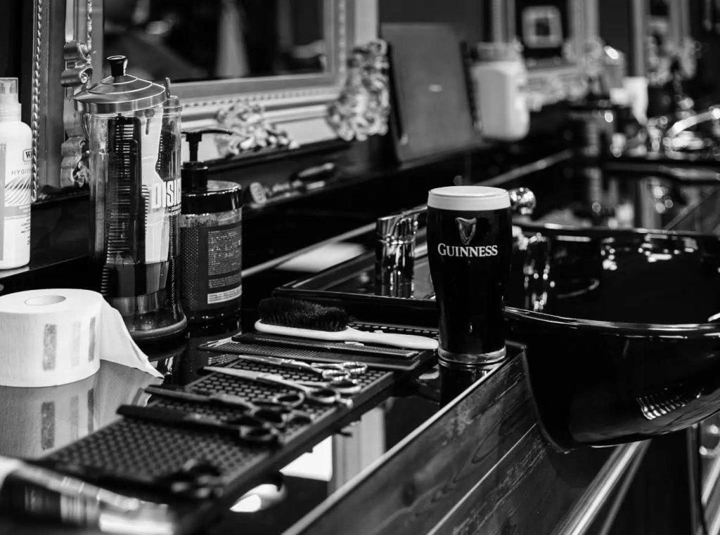 Barber tools and wash basin